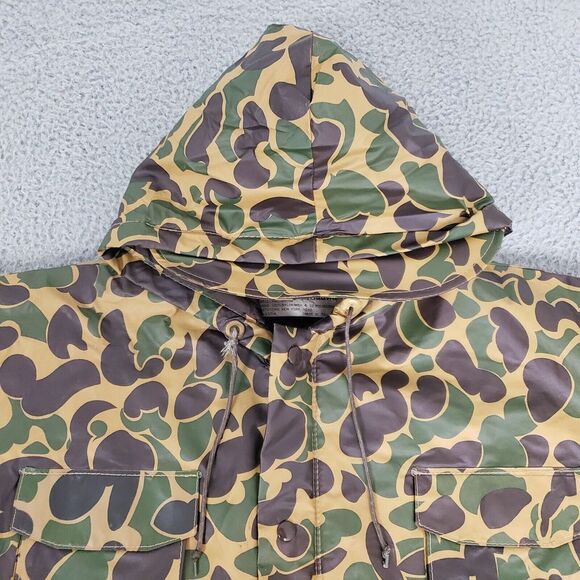 VINTAGE Wetha Guard Academy Broadway Mens XL Green Duck Camo Camouflage PVC - Picture 3 of 12